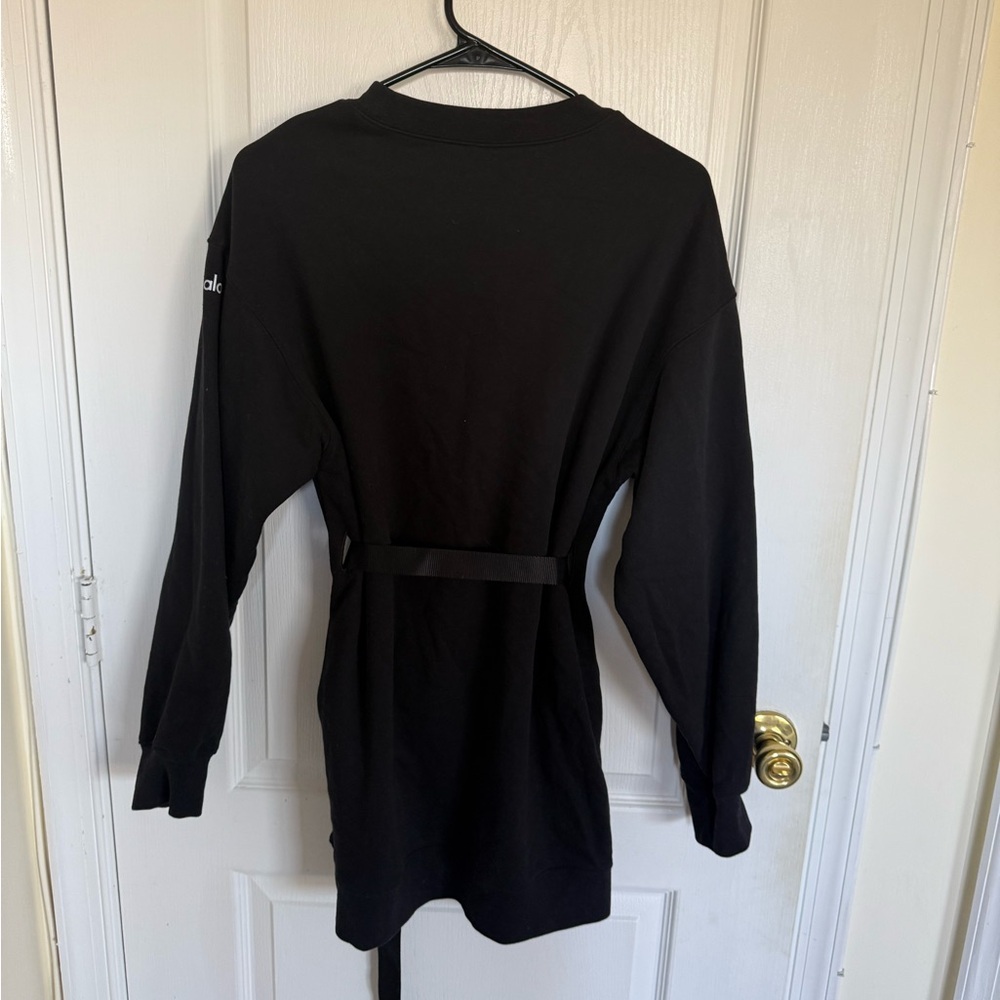 Alo Yoga Cityscape Sweatshirt Dress in Black - Picture 9 of 11